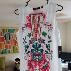 white summer sleeveless dress